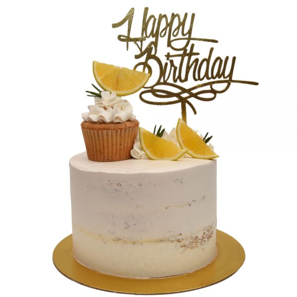 Torta de naranja, amapolas y maracuyá