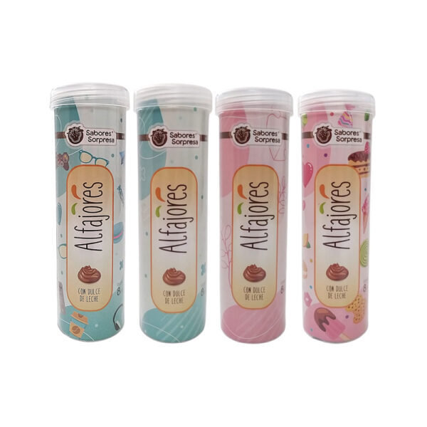 Cuatro tarros de alfajores