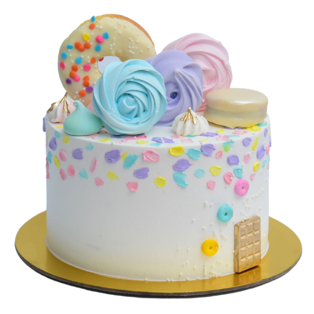 Torta pastel con donas