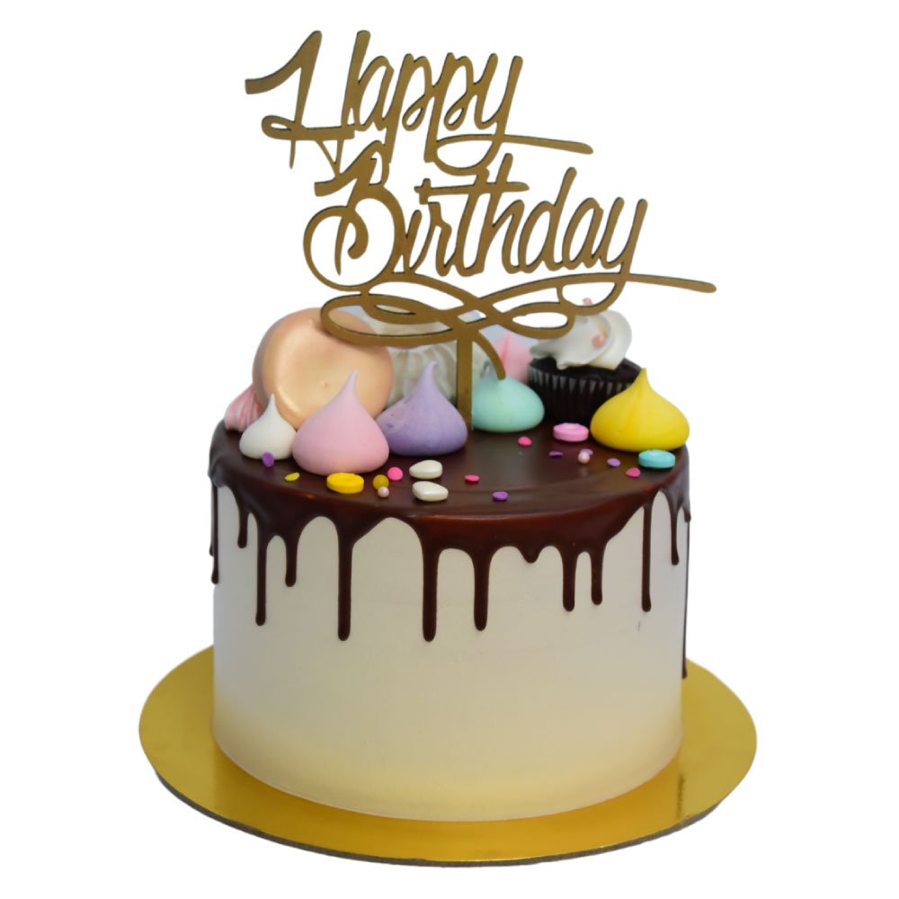 Torta de Chocolate con letrero Happy Birthday