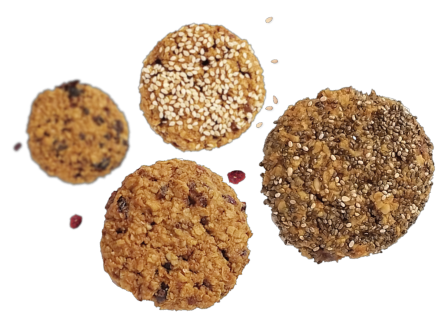 Cuatro galletas de grano